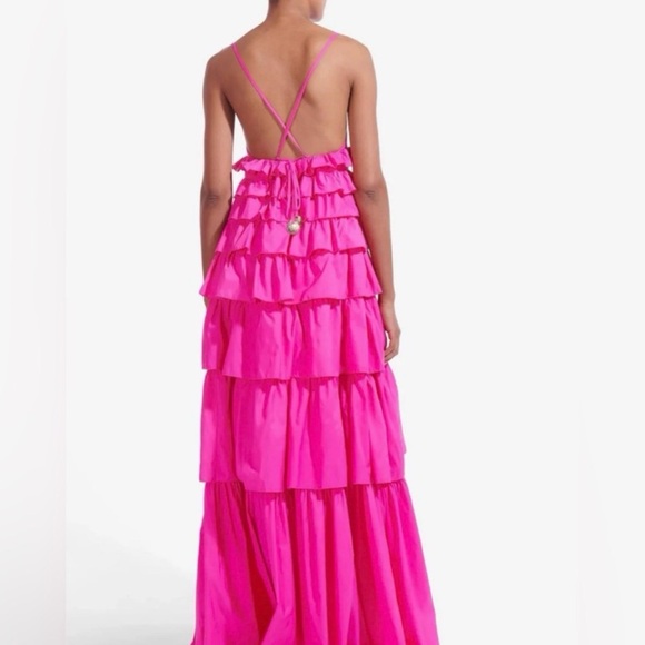 STAUD Riley Tiered Maxi Dress in Bougainville - Picture 2 of 5